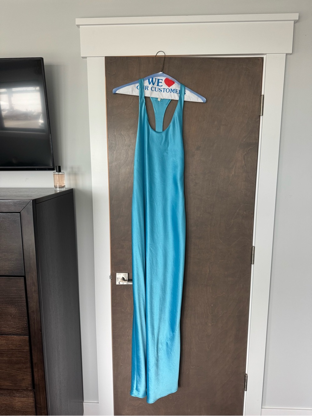 STAUD Turquoise Maxi Slip Dress